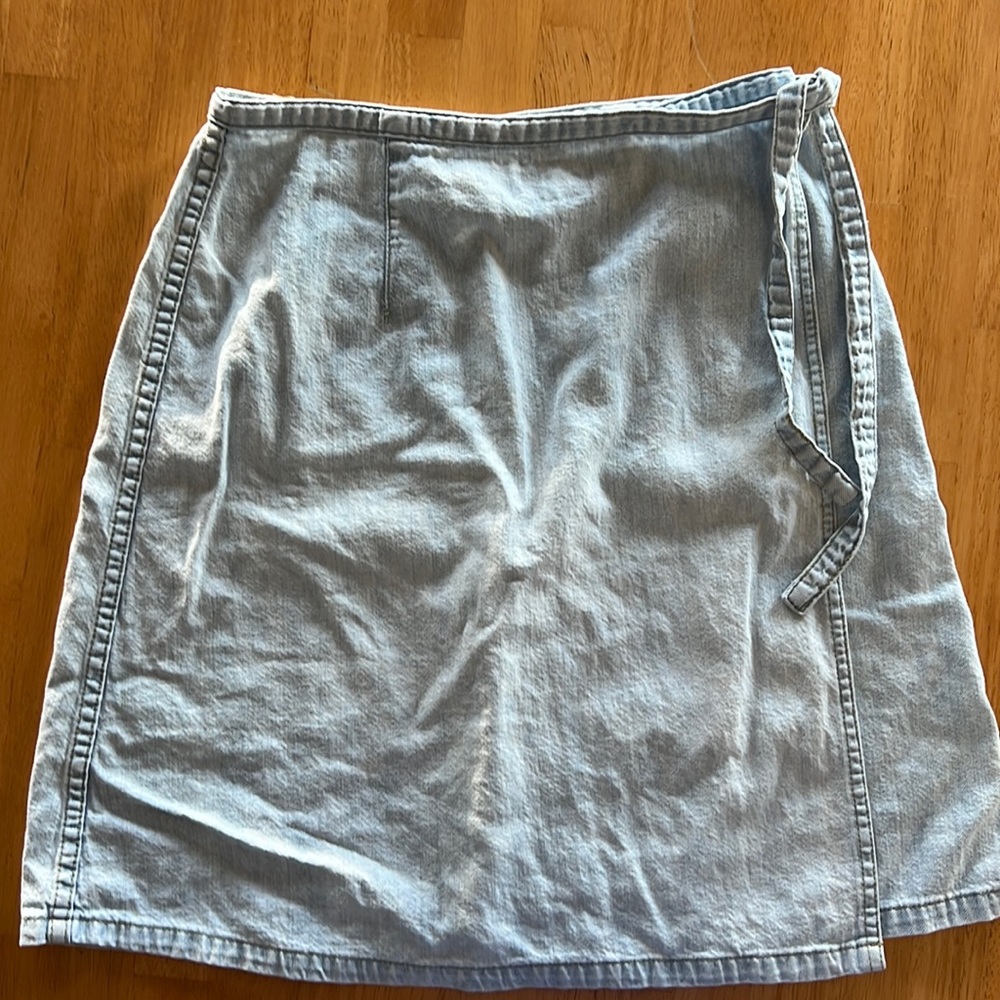 Denim wrap skirt